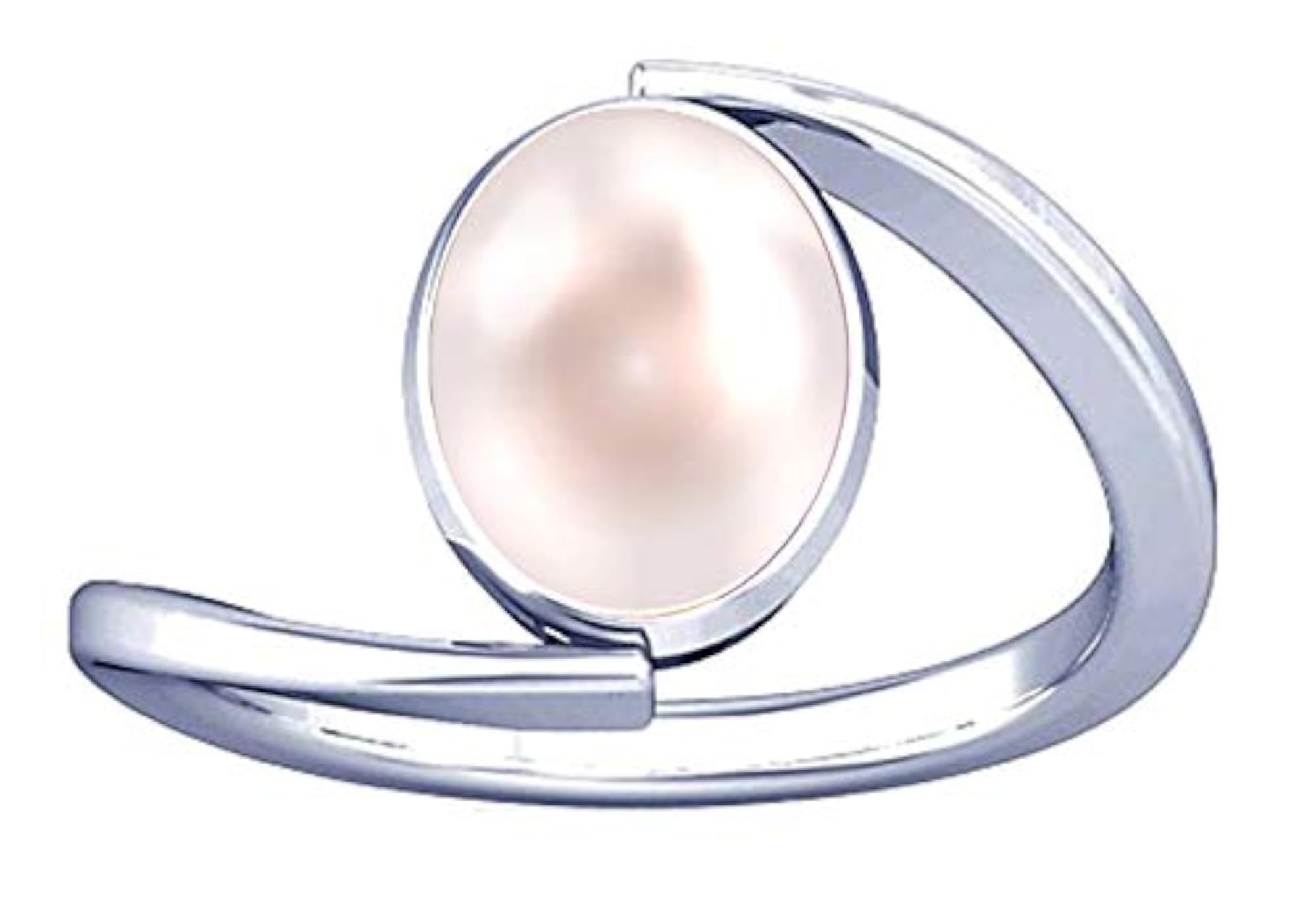 Pearl Moti Gemstone Silver Ring for Women